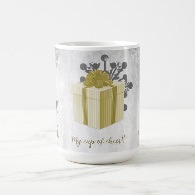 Caneca De Café Mug de Feriado de Natal Dourado (Centro)
