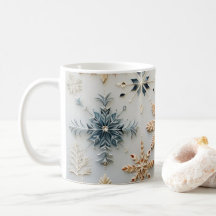 Mug de flocos de neve minimalista