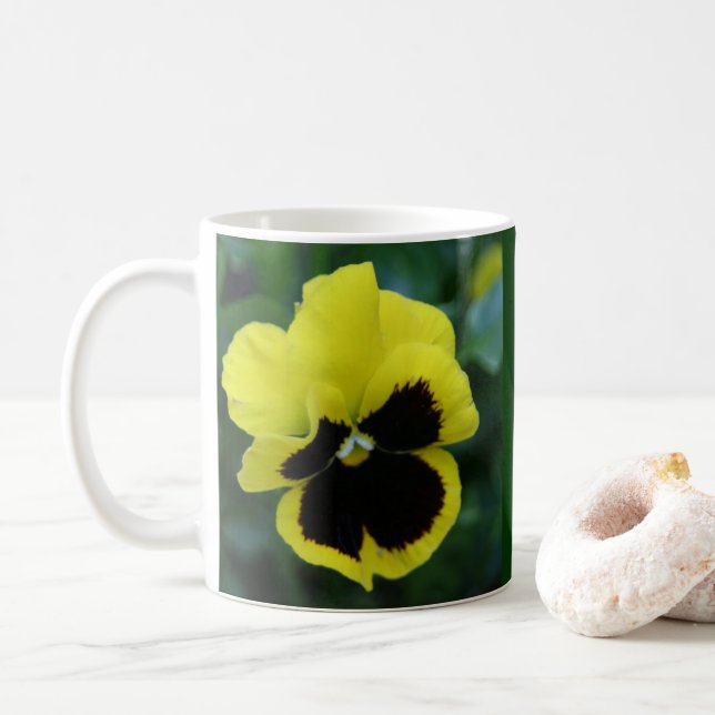 Caneca De Café Mug de Flor Amarelo Personalizado (Com Donut)