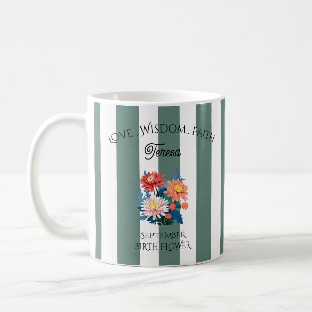 Caneca De Café Mug de Flor de Nascimento Personalizado (Esquerda)