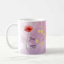 Mug de Flor Personalizado de Agosto