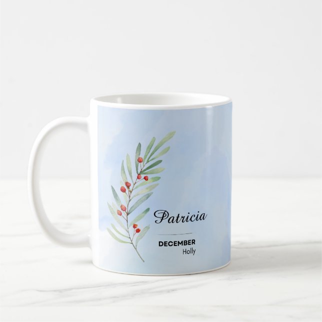 Caneca De Café Mug de Flor Personalizado em dezembro (Esquerda)