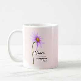 Caneca De Café Mug de Flor Personalizado em Setembro