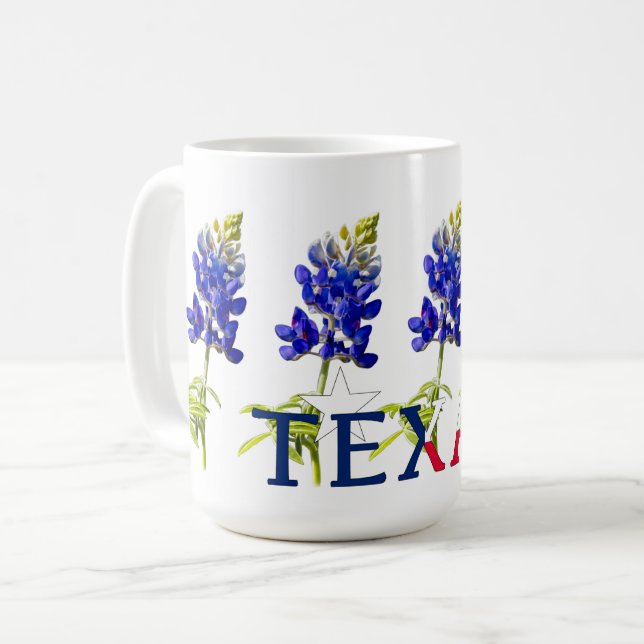 Caneca De Café Mug de Flores Bluebonnet do Texas (Frente Esquerda)