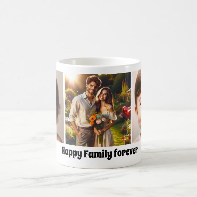 Caneca De Café Mug de Foto de Colagem de Amor Familiar Personaliz (Centro)