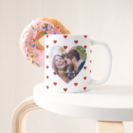 Caneca De Café Mug de Foto do Coração Personalizado para Casais