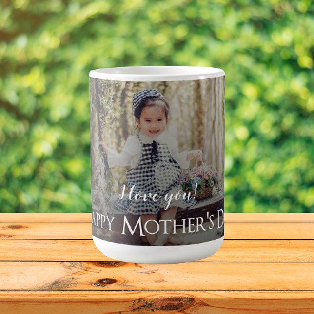 Caneca De Café Mug de Foto do Dia de as mães Moderno (Modern Mothers Day Photo Personalized Coffee Mug)