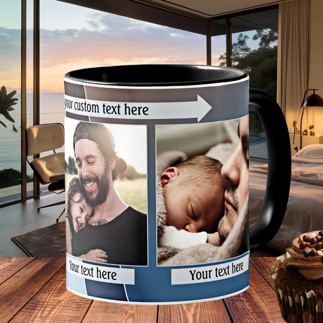 Caneca De Café Mug de foto do Dia de os pais geométrico (Modern geometric design photo mug. Great for a dad or new father)