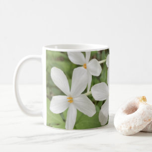 Caneca De Café Mug de Foto Floral Verde Branco
