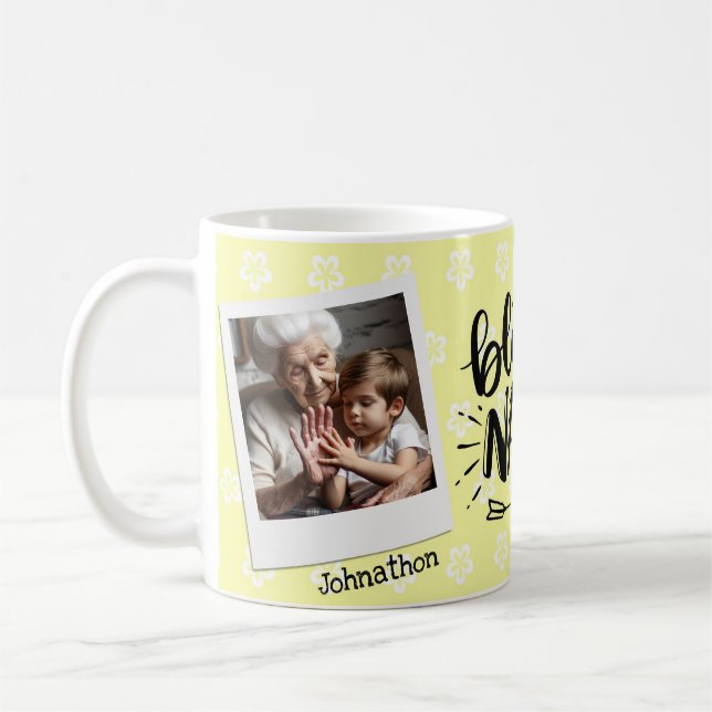 Caneca De Café Mug de Foto Personalizada Vovó Amarelo (Esquerda)