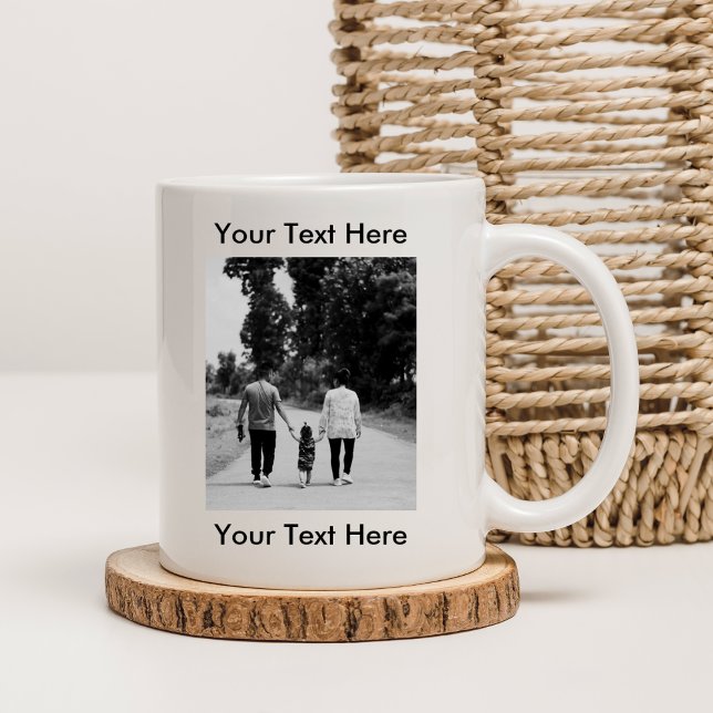 Caneca De Café Mug de Foto Personalizado com Texto (Criador carregado)
