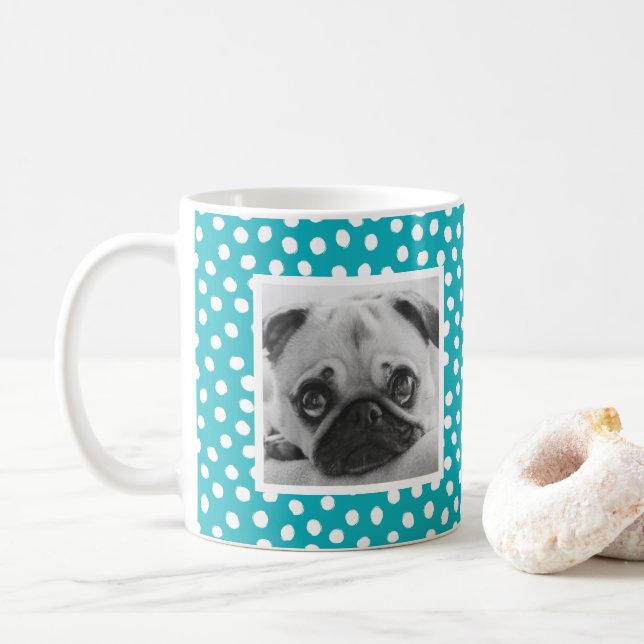 Caneca De Café Mug de Fotografia Personalizada de Padrão Branco A (Com Donut)