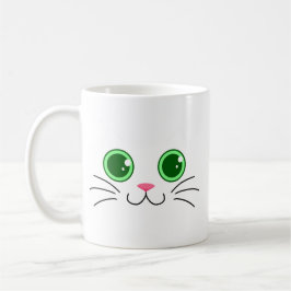 Caneca De Café Mug de Gato Branco Grande