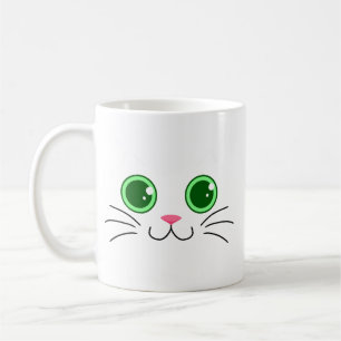 Caneca De Café Mug de Gato Branco Grande