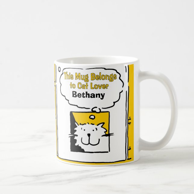 Caneca De Café Mug de Gato Personalizado (Direita)