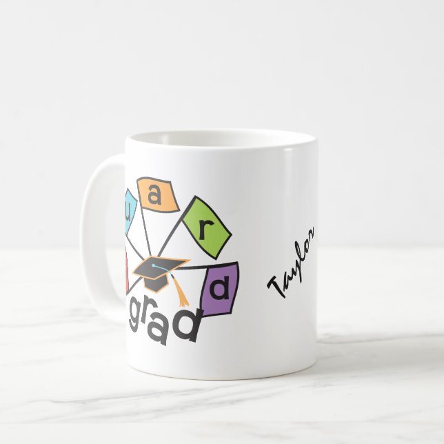 Caneca De Café Mug de Graduação de Formando de Guarda Personaliza (Frente Esquerda)