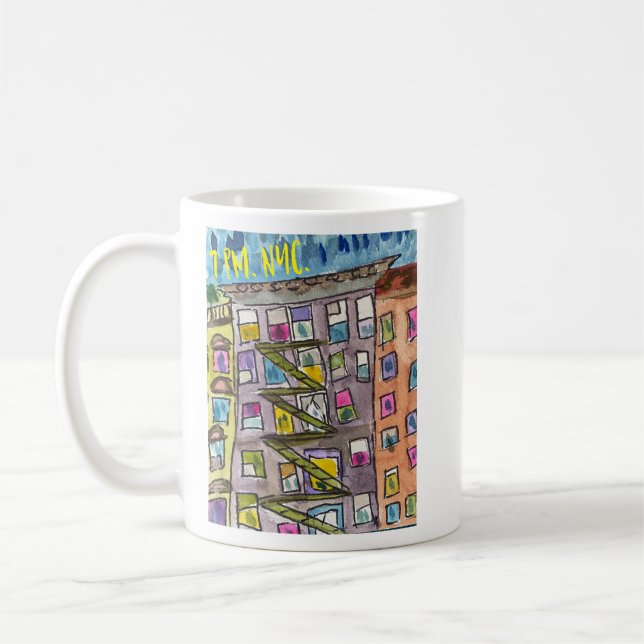 Caneca De Café Mug de Gratidão 7 PM NYC (Esquerda)