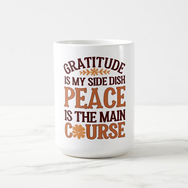Caneca De Café Mug de Gratidão e Paz - Personalizável (Centro)