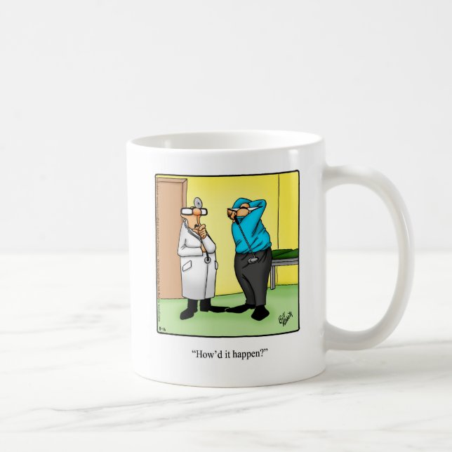 Caneca De Café Mug de Humor de Golfe Personalizável (Direita)