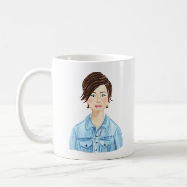 Caneca De Café Mug de imagem personalizada de aquarela (Esquerda)