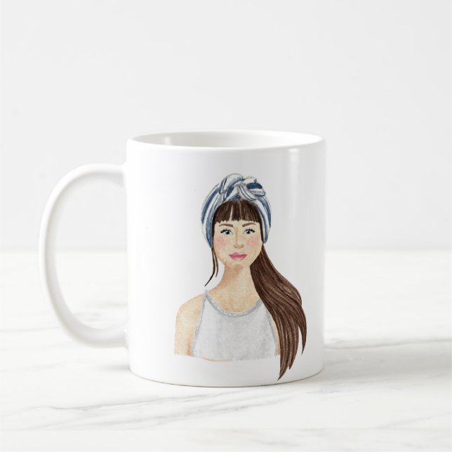 Caneca De Café Mug de imagem personalizada de aquarela (Esquerda)
