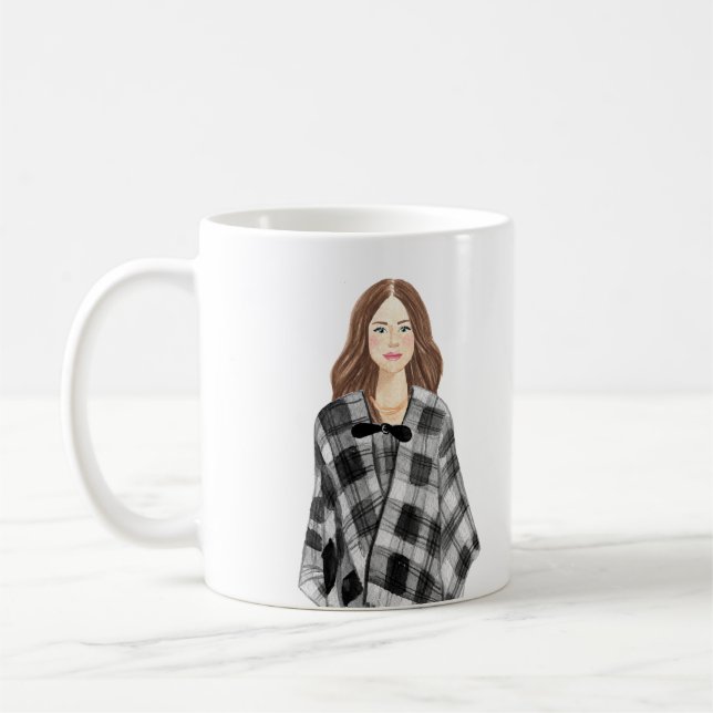 Caneca De Café Mug de imagem personalizada de aquarela (Esquerda)