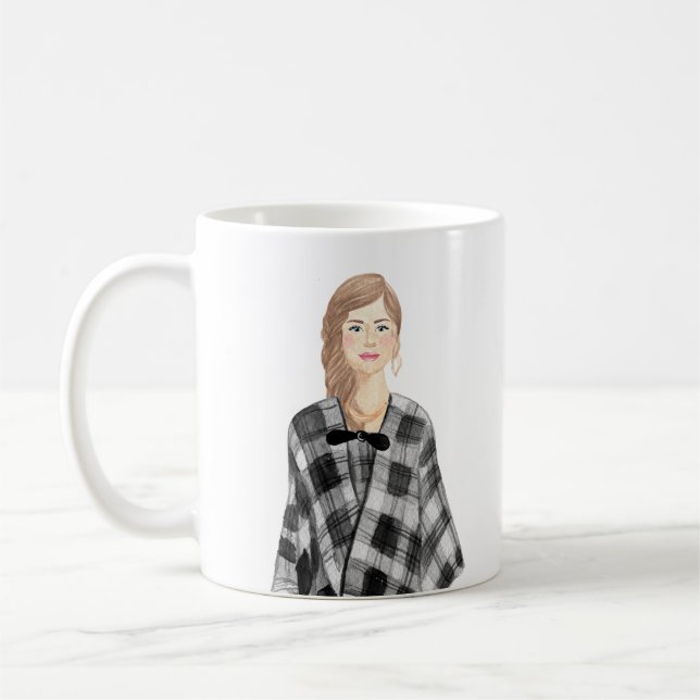 Caneca De Café Mug de imagem personalizada de aquarela (Esquerda)
