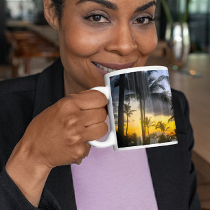 Caneca De Café Mug de Impressão solar tropical