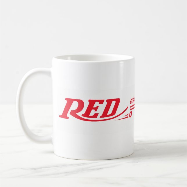 Caneca De Café Mug de logotipo vermelho e veículo (Esquerda)