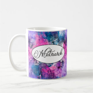 Caneca De Café Mug de Matriarch com espiral Abstrato cor-de-rosa 