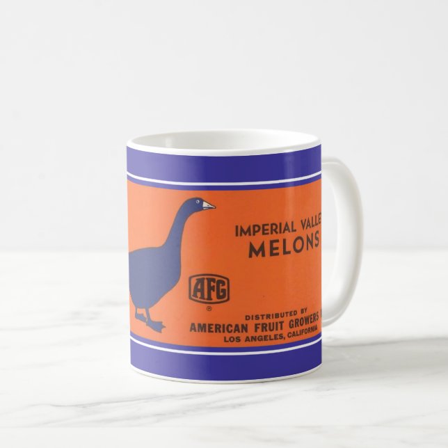 Caneca De Café Mug de Melões de Ganso Azul (Frente Esquerda)