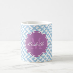 Caneca De Café Mug de Monograma Azul Placado