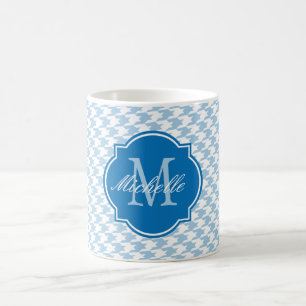 Caneca De Café Mug de Monograma Azul Placado