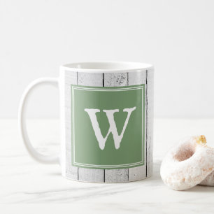 Caneca De Café Mug de Monograma Russo Verde