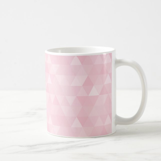 Caneca De Café Mug de mosaico do triângulo rosa Pastel (Direita)