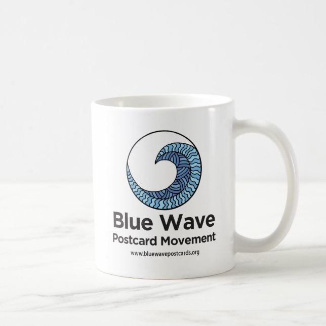 Caneca De Café Mug de Movimento Cartão-Postal Azul Onda (Direita)