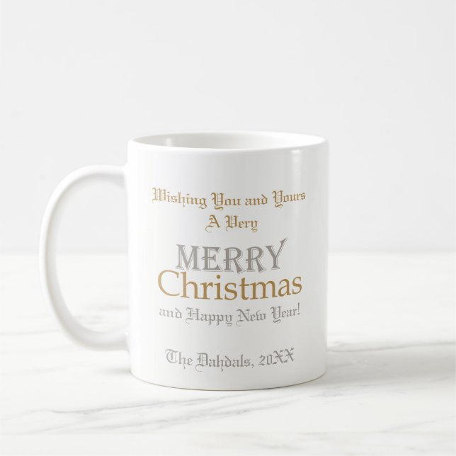 Caneca De Café Mug de Natal Dourado e Prateado (Esquerda)