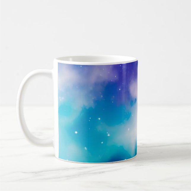 Caneca De Café Mug de Nebulosas do Espaço Azul (Esquerda)