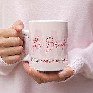 Caneca De Café Mug de noivo personalizado   Blush Pink Future Sra