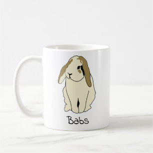 Caneca De Café Mug de nome de coelho de loop personalizado - coel