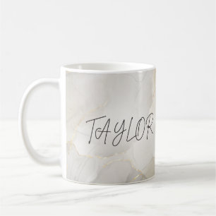 Caneca De Café Mug de nome de mármore personalizado