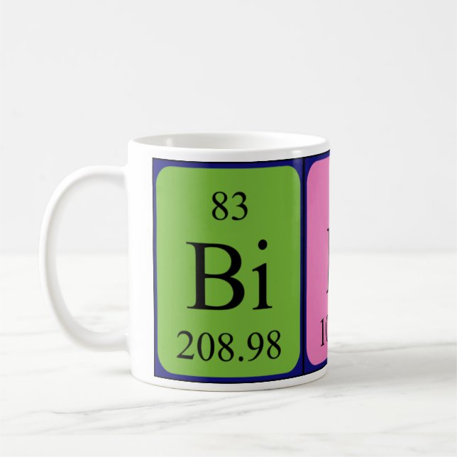 Caneca De Café Mug de nome de mesa periódica Bibi (Esquerda)