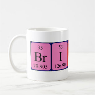 Caneca De Café Mug de nome de mesa periódica Brittani