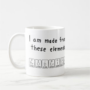 Caneca De Café Mug de nome de mesa periódica Broderick