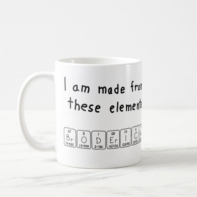 Caneca De Café Mug de nome de mesa periódica Broderick (Esquerda)