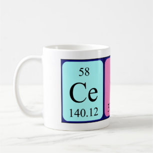 Caneca De Café Mug de nome de mesa periódica Cesar