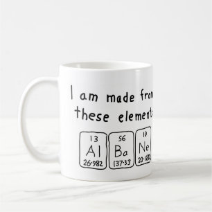 Caneca De Café Mug de nome de mesa periódica da Albânia