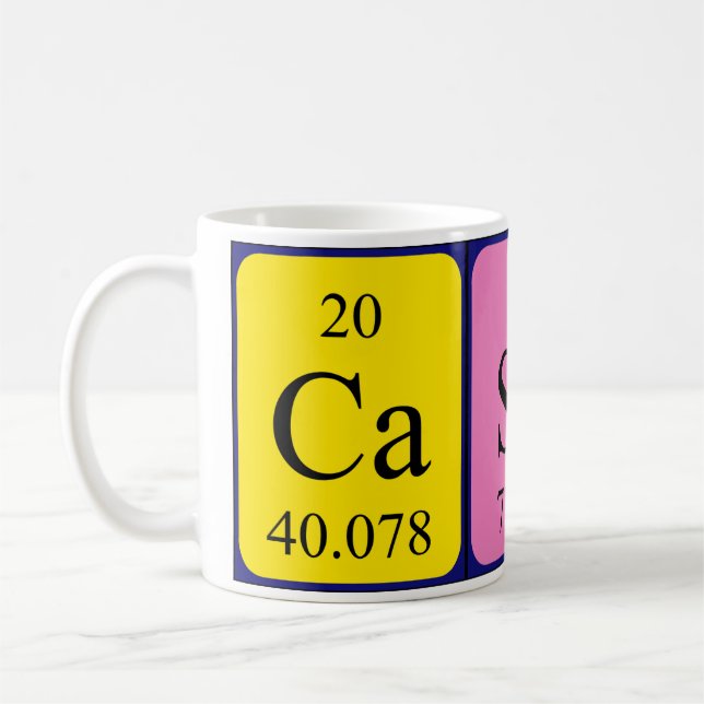 Caneca De Café Mug de nome de mesa periódica da caixa (Esquerda)