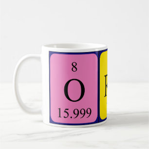 Caneca De Café Mug de nome de mesa periódica da Oran