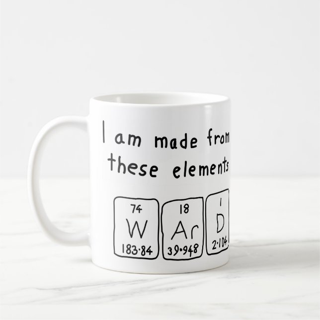 Caneca De Café Mug de nome de mesa periódica da Ward (Esquerda)